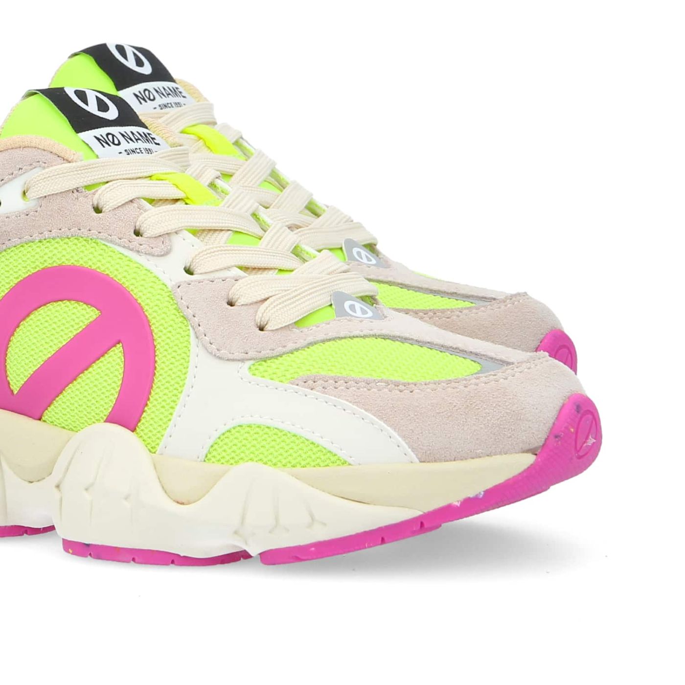 KRAZEE RUNNER W - SUEDE/REC.KNIT - NUDE/FLUO YELLOW